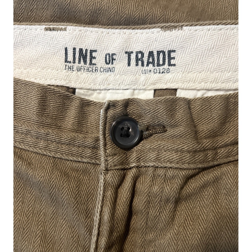 Line of Trade The Officer Chino Brown Herringbone Twill Ripstop Pants Size 34x32